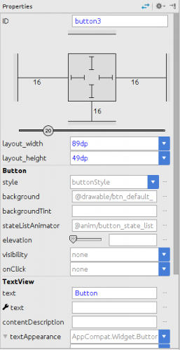 The properties pane of the new layout editor
