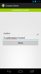 A confirmation crouton